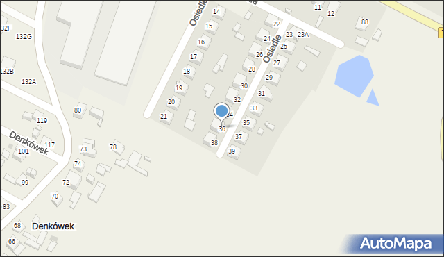 Denkówek, Osiedle, 36, mapa Denkówek