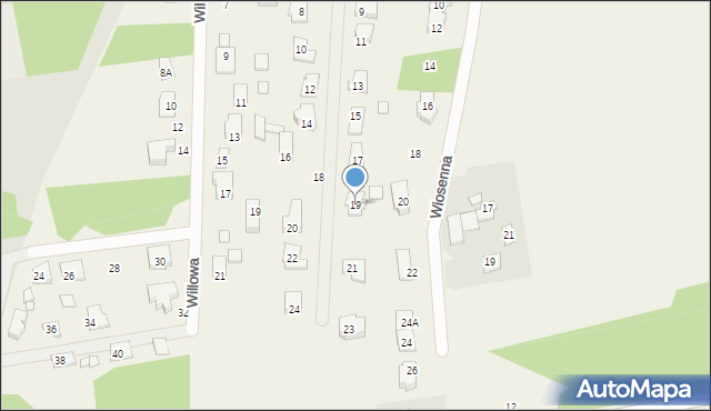 Długa Szlachecka, Osiedlowa, 19, mapa Długa Szlachecka