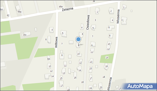 Długa Szlachecka, Osiedlowa, 8, mapa Długa Szlachecka