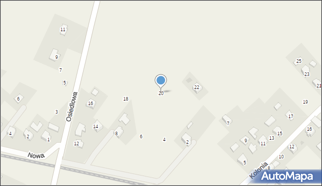 Długie, Osiedlowa, 20, mapa Długie