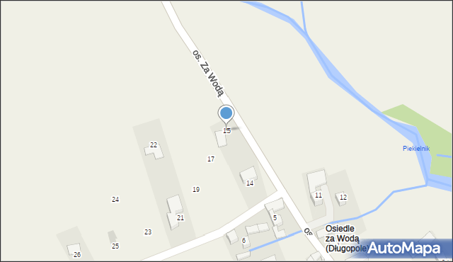 Długopole, Osiedle Za Wodą, 15, mapa Długopole