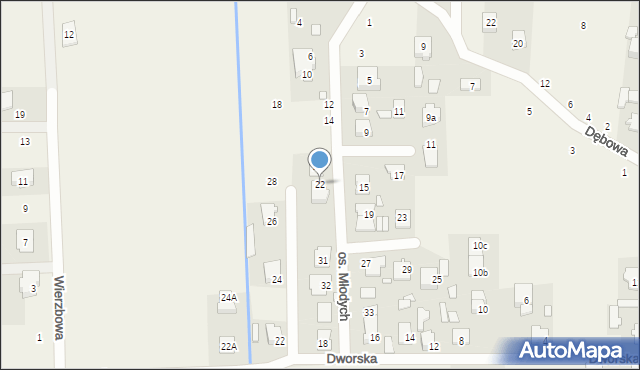 Dobczyn, Osiedle Młodych, 22, mapa Dobczyn