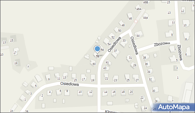 Dobrcz, Osiedlowa, 58, mapa Dobrcz
