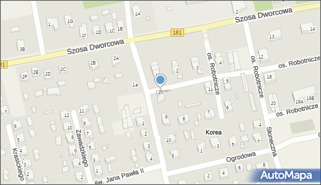 Drawski Młyn, Osiedle Robotnicze, 10, mapa Drawski Młyn