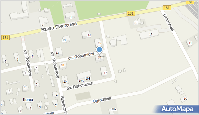 Drawski Młyn, Osiedle Robotnicze, 16, mapa Drawski Młyn