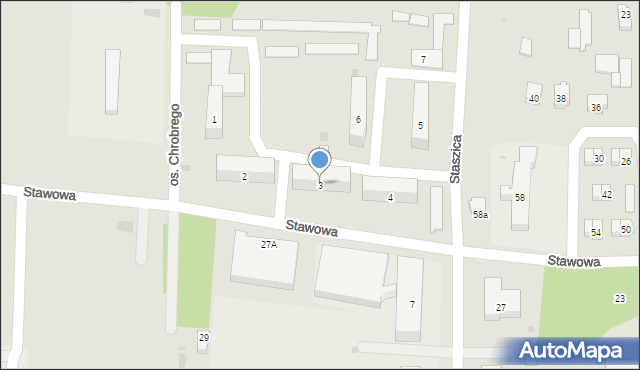 Drzewica, Osiedle Króla Bolesława Chrobrego, 3, mapa Drzewica