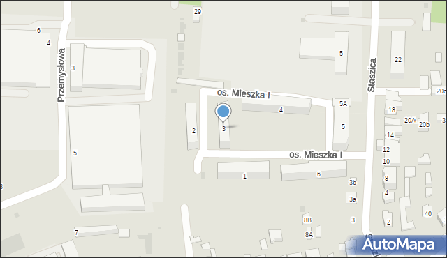 Drzewica, Osiedle Mieszka I, 3, mapa Drzewica