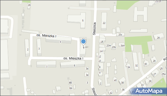 Drzewica, Osiedle Mieszka I, 5, mapa Drzewica