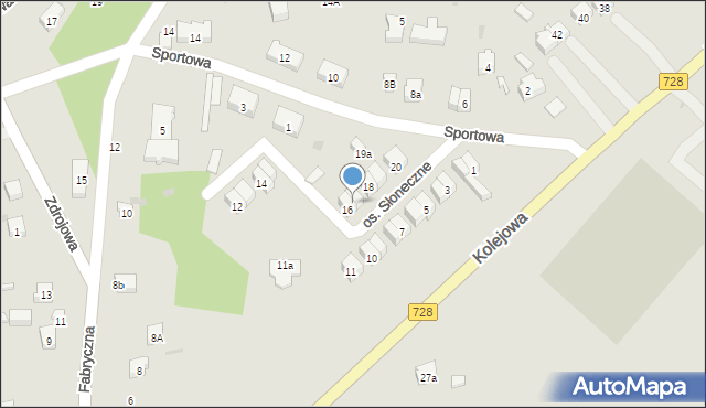 Drzewica, Osiedle Słoneczne, 17, mapa Drzewica