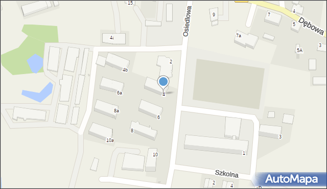 Dubeninki, Osiedlowa, 4, mapa Dubeninki