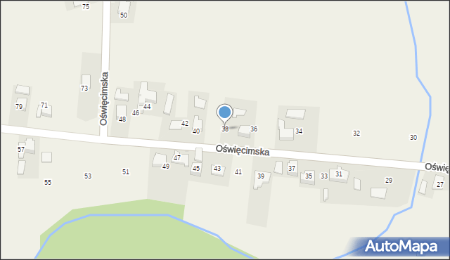 Dwory Drugie, Oświęcimska, 38, mapa Dwory Drugie