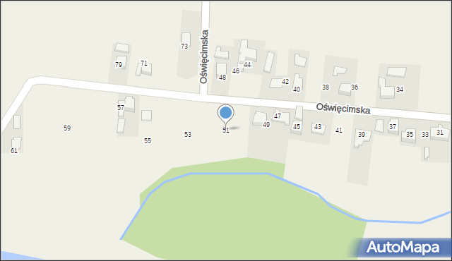 Dwory Drugie, Oświęcimska, 51, mapa Dwory Drugie