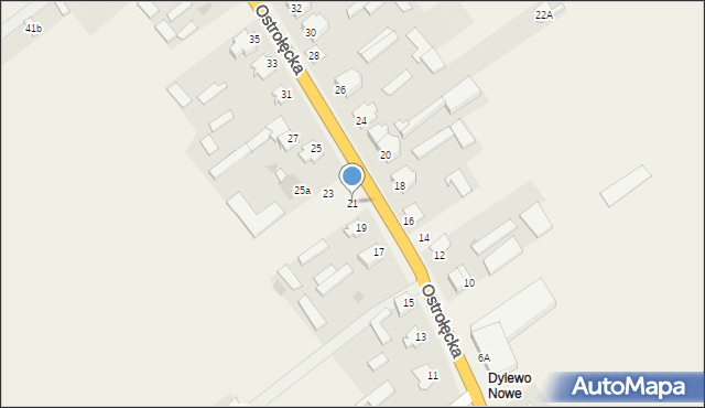 Dylewo, Ostrołęcka, 21, mapa Dylewo