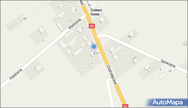 Dylewo, Ostrołęcka, 3, mapa Dylewo