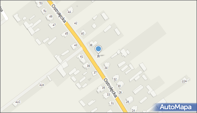 Dylewo, Ostrołęcka, 36, mapa Dylewo