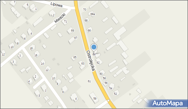 Dylewo, Ostrołęcka, 64, mapa Dylewo