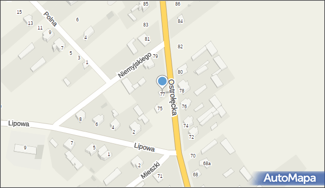 Dylewo, Ostrołęcka, 77, mapa Dylewo