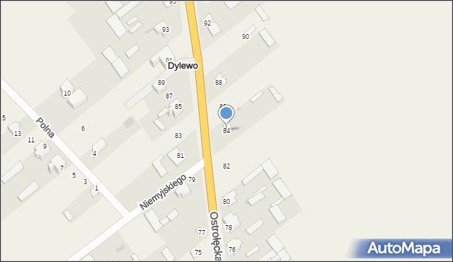 Dylewo, Ostrołęcka, 84, mapa Dylewo