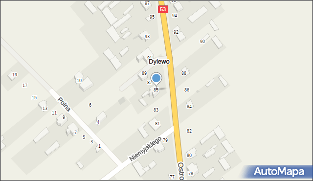 Dylewo, Ostrołęcka, 85, mapa Dylewo