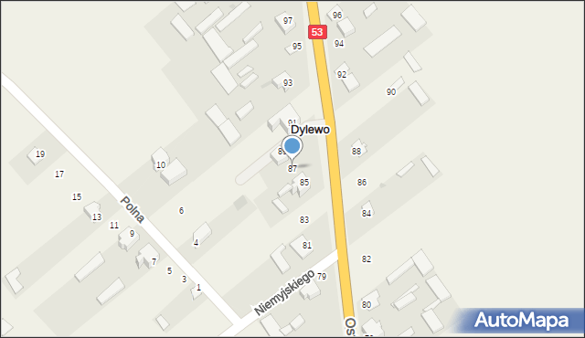 Dylewo, Ostrołęcka, 87, mapa Dylewo