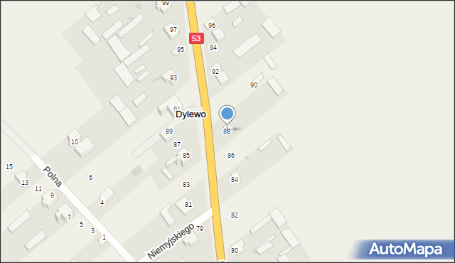 Dylewo, Ostrołęcka, 88, mapa Dylewo