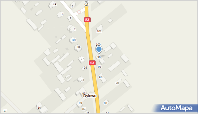 Dylewo, Ostrołęcka, 96, mapa Dylewo