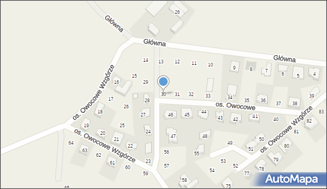 Dziećmierowo, Osiedle Owocowe Wzgórze, 30, mapa Dziećmierowo