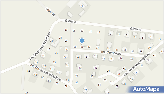 Dziećmierowo, Osiedle Owocowe Wzgórze, 31, mapa Dziećmierowo