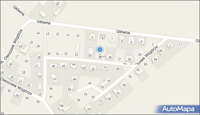 Dziećmierowo, Osiedle Owocowe Wzgórze, 35, mapa Dziećmierowo