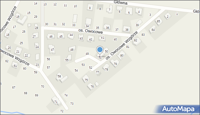Dziećmierowo, Osiedle Owocowe Wzgórze, 51, mapa Dziećmierowo