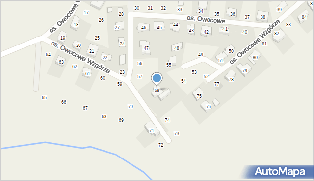 Dziećmierowo, Osiedle Owocowe Wzgórze, 58, mapa Dziećmierowo