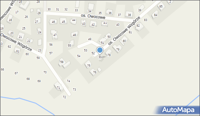 Dziećmierowo, Osiedle Owocowe Wzgórze, 77, mapa Dziećmierowo