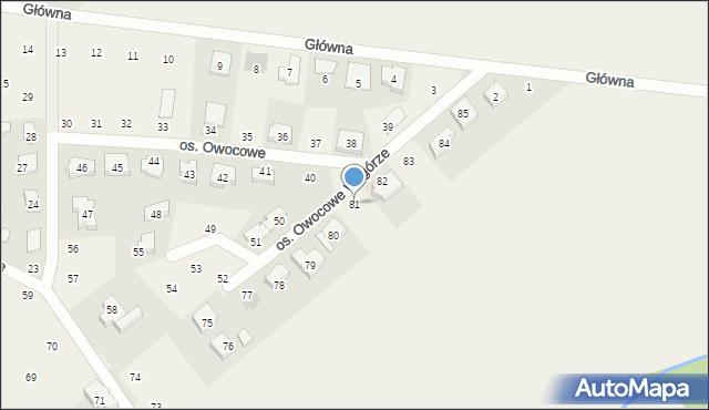 Dziećmierowo, Osiedle Owocowe Wzgórze, 81, mapa Dziećmierowo