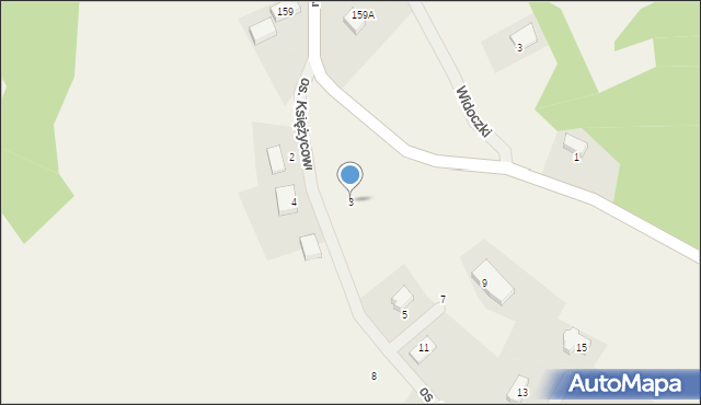 Dziećmorowice, Osiedle Księżycowe, 3, mapa Dziećmorowice