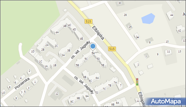 Dzierzgoń, Osiedle Króla Władysława Jagiełły, 5A, mapa Dzierzgoń