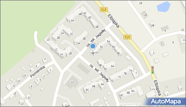 Dzierzgoń, Osiedle Króla Władysława Jagiełły, 5B, mapa Dzierzgoń