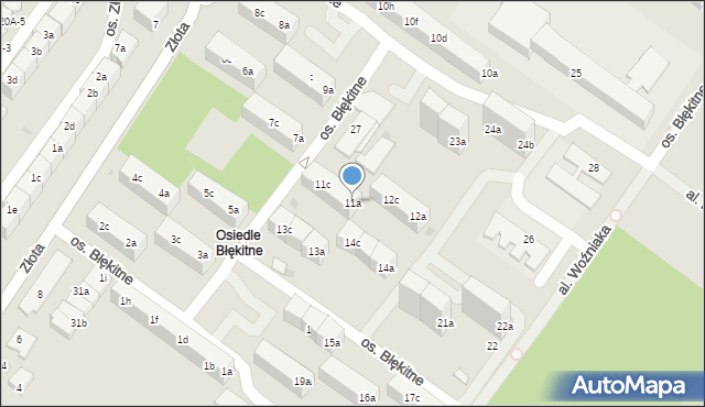Dzierżoniów, Osiedle Błękitne, 11a, mapa Dzierżoniów