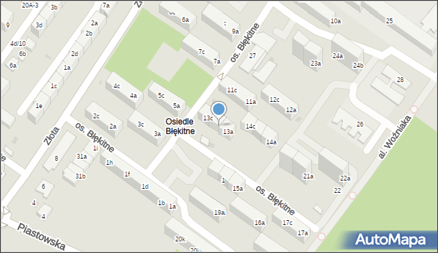 Dzierżoniów, Osiedle Błękitne, 13b, mapa Dzierżoniów
