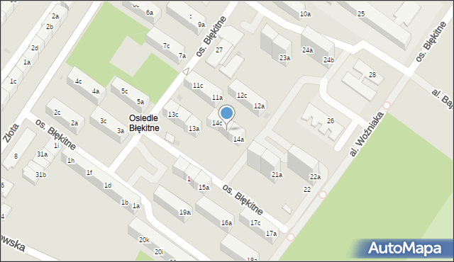 Dzierżoniów, Osiedle Błękitne, 14b, mapa Dzierżoniów