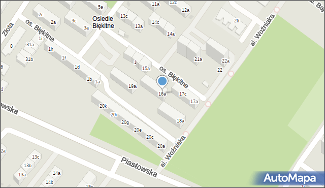 Dzierżoniów, Osiedle Błękitne, 16a, mapa Dzierżoniów