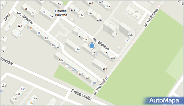 Dzierżoniów, Osiedle Błękitne, 16b, mapa Dzierżoniów