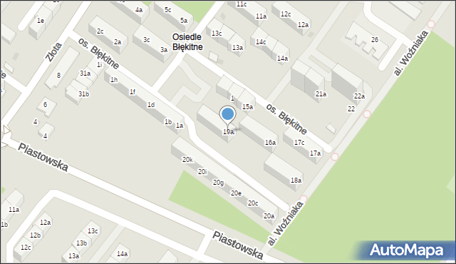 Dzierżoniów, Osiedle Błękitne, 19a, mapa Dzierżoniów