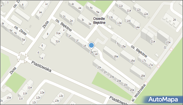 Dzierżoniów, Osiedle Błękitne, 1b, mapa Dzierżoniów