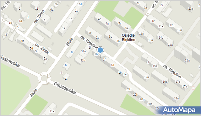 Dzierżoniów, Osiedle Błękitne, 1g, mapa Dzierżoniów