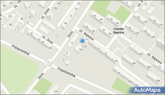 Dzierżoniów, Osiedle Błękitne, 31c, mapa Dzierżoniów