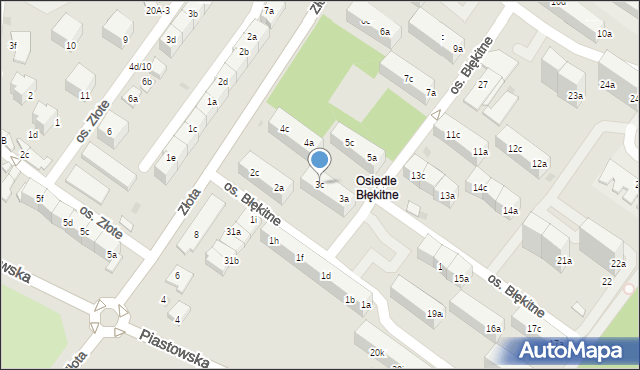 Dzierżoniów, Osiedle Błękitne, 3c, mapa Dzierżoniów