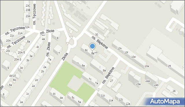 Dzierżoniów, Osiedle Błękitne, 8a, mapa Dzierżoniów