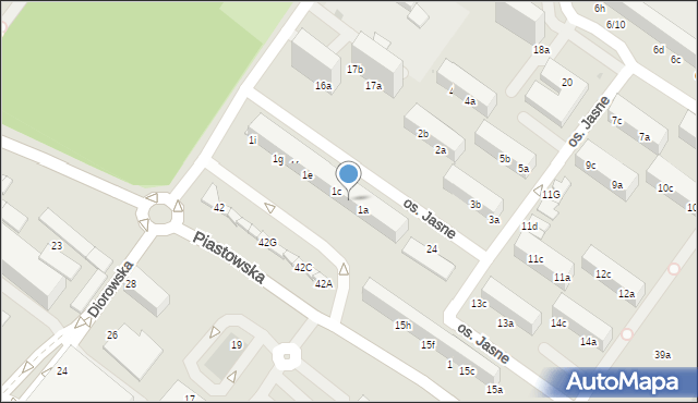 Dzierżoniów, Osiedle Jasne, 1b, mapa Dzierżoniów