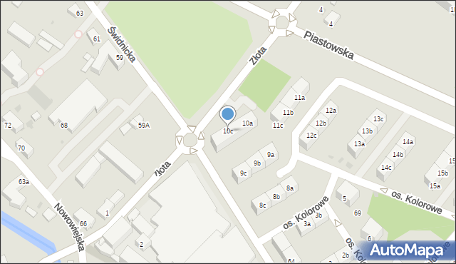 Dzierżoniów, Osiedle Kolorowe, 10c, mapa Dzierżoniów