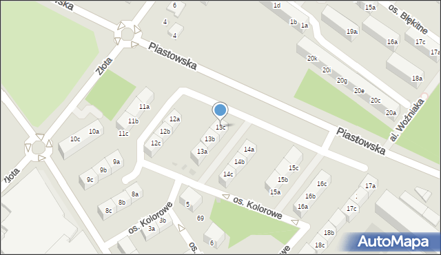 Dzierżoniów, Osiedle Kolorowe, 13c, mapa Dzierżoniów